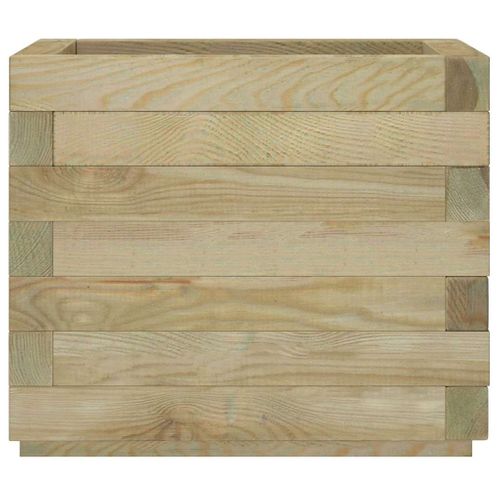 Jardinière Élevée Pour Balcon, Terrasse Ou Patio 50x50x40 Cm Bois Carré