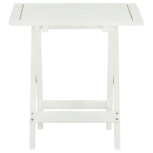 Table De Bistro Blanc 46x46x47 Cm Bois D'acacia Massif