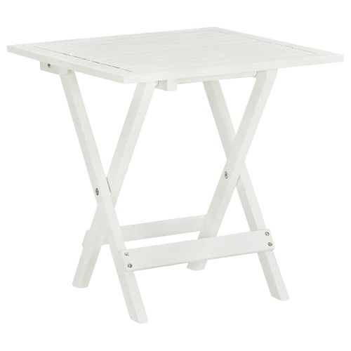 Table De Bistro Blanc 46x46x47 Cm Bois D'acacia Massif