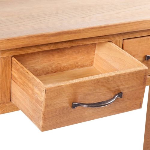 Table Console Avec 2 Tiroirs 83x30x73 Cm Bois De Chêne Massif