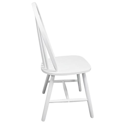 Chaises à Manger Lot De 4 Blanc Bois D'hévéa Solide