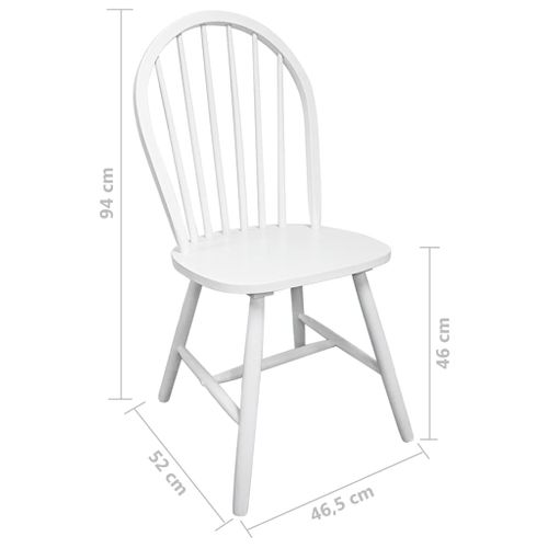 Chaises à Manger Lot De 4 Blanc Bois D'hévéa Solide