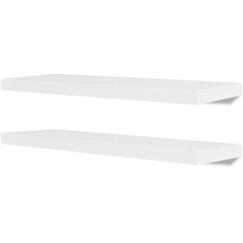 2 Étagères Murales Mdf Blanc Rangement De Livres/dvd