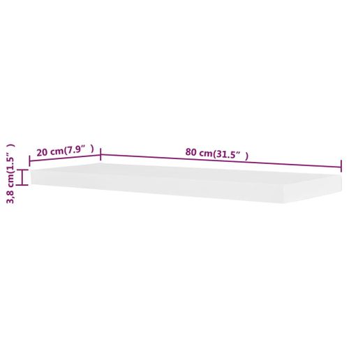 2 Étagères Murales Mdf Blanc Rangement De Livres/dvd