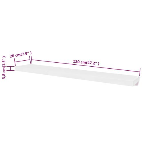 2 Étagères Murales Mdf Blanc Rangement De Livres/dvd