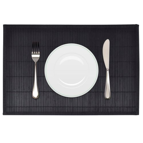 Napperons 6 Pièces Bambou 30 X 45 Cm Noir