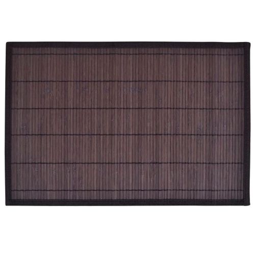 Napperons 6 Pièces Bambou 30x45 Cm Marron Foncé