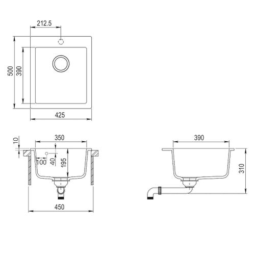 Évier De Cuisine Granite Noir