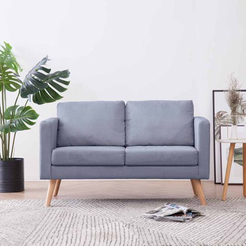 Canapé à 2 Places Tissu Gris Clair