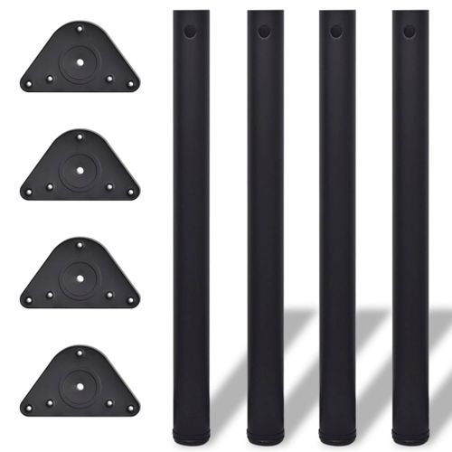 4 Pieds De Table Réglables En Hauteur 710 Mm Noir