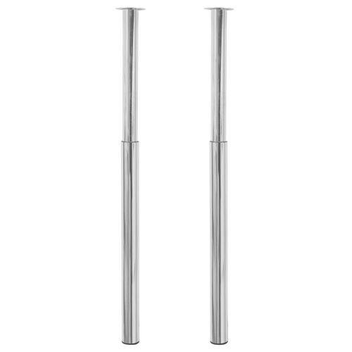 Pieds De Table Télescopique 2 Pièces Chrome 710 Mm - 1100 Mm