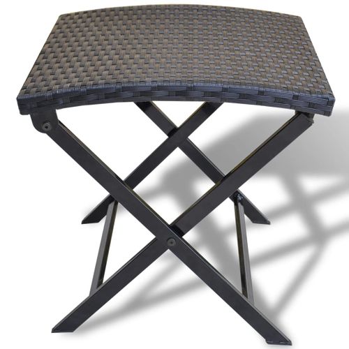 Tabouret Pliable Résine Tressée Noir