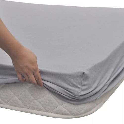 Drap-housse 2 PCs Jersey De Coton 180x200-200x220 Cm Gris