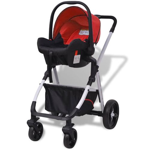 Poussette 3-en-1 Aluminium Rouge Et Noir