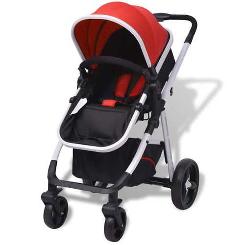 Poussette 3-en-1 Aluminium Rouge Et Noir