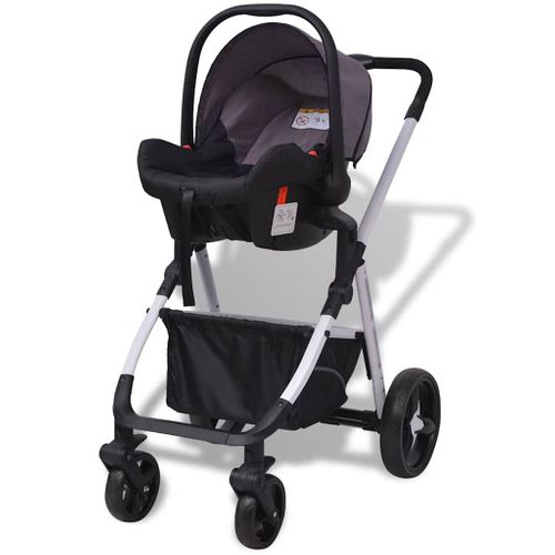 Poussette 3-en-1 Aluminium Gris Et Noir