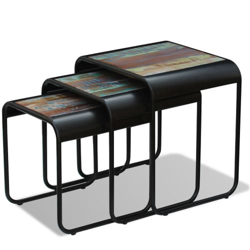 Tables Gigognes 3 Pièces Bois De Récupération Massif