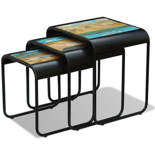 Tables Gigognes 3 Pièces Bois De Récupération Massif