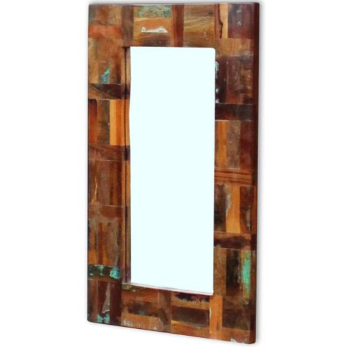 Miroir Bois De Récupération Massif 80x50 Cm