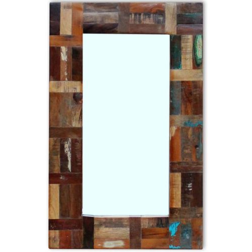 Miroir Bois De Récupération Massif 80x50 Cm