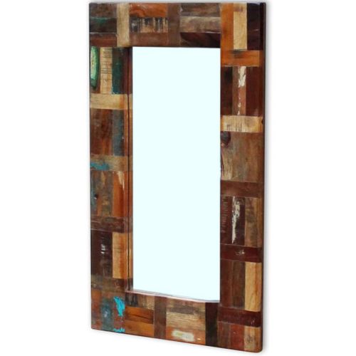Miroir Bois De Récupération Massif 80x50 Cm