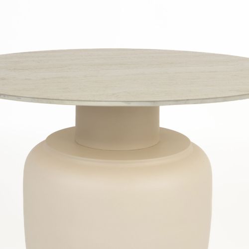Table Basse Ronde Effet Travertin Ø60cm