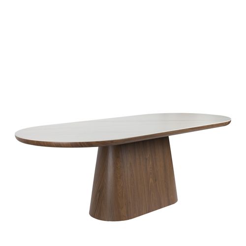 Table à Manger 8 Personnes Ovale En Pierre Et Bois