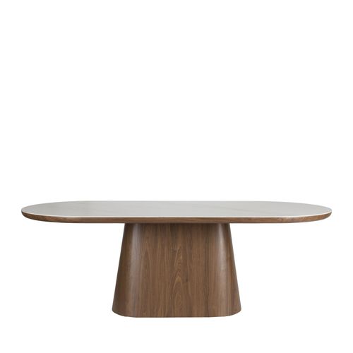 Table à Manger 8 Personnes Ovale En Pierre Et Bois