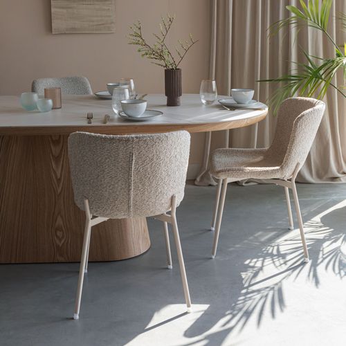 Table à Manger 8 Personnes Ovale En Pierre Et Bois