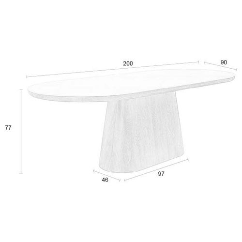 Table à Manger 8 Personnes Ovale En Pierre Et Bois