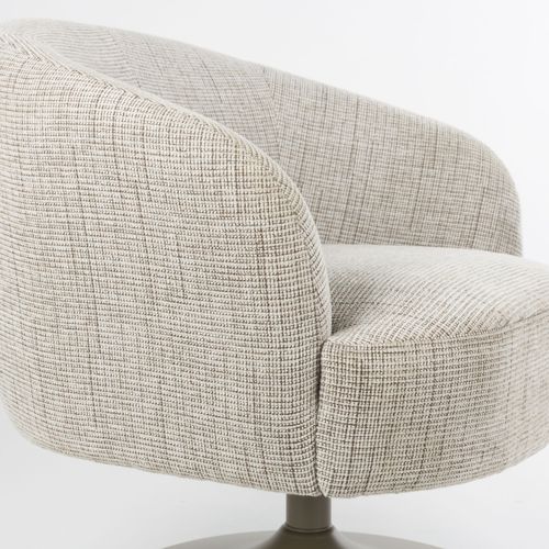 Fauteuil Pivotant En Tissu Et Métal