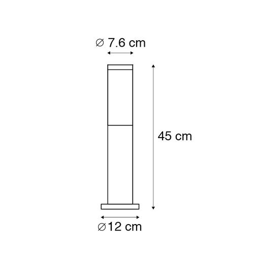 Lampadaire Extérieur Moderne Acier 45 Cm Ip44 - Rox
