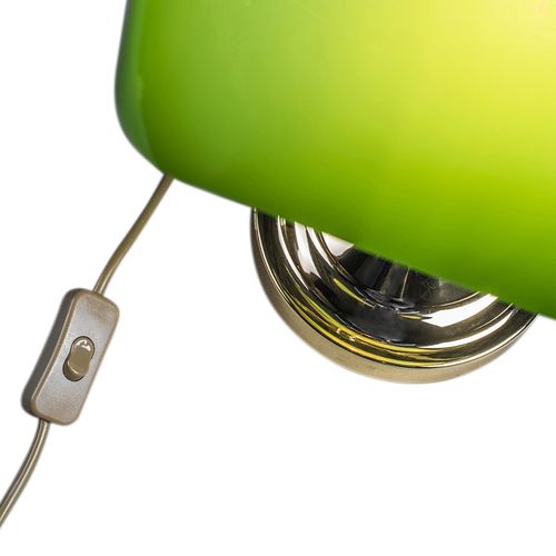 Lampe De Table Classique/lampe De Notaire En Laiton Avec Verre Vert - Banker