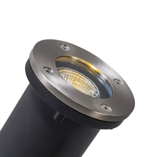 Spot De Sol Moderne Acier Inox - Basic Round