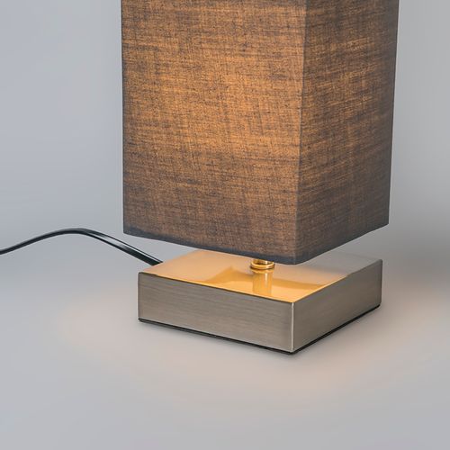Lampe De Table Moderne Grise Avec Acier - Milo