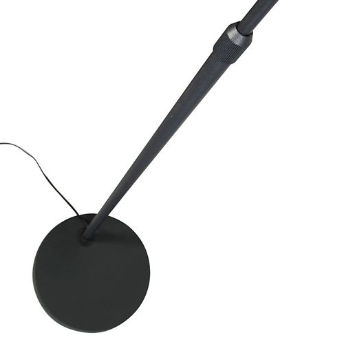 Lampe D'arche Moderne Noire Avec Abat-jour En Tissu Noir - Arc Basic