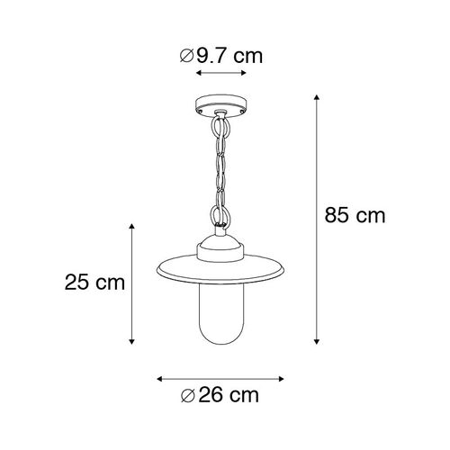 Lampe à Suspension Industrielle Zinc Ip44 - Munich