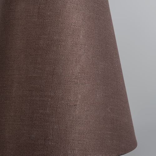 Abat-jour à Pince En Lin Marron Rond 12 Cm