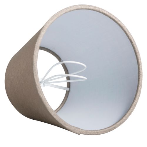 Abat-Jour Lin Taupe 12 Cm Rond