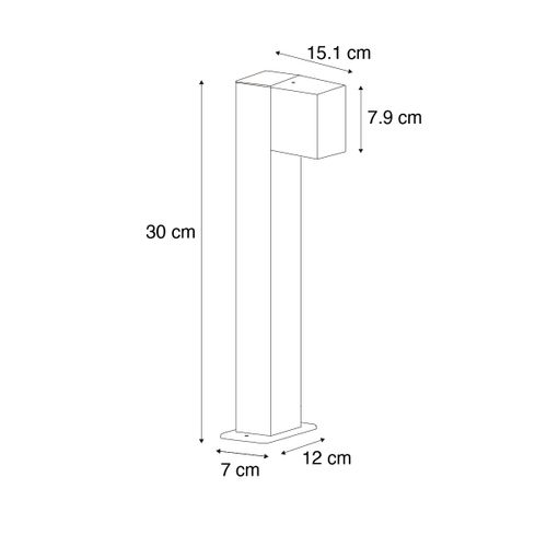 Lampadaire D'extérieur Industriel Gris Foncé 30 Cm Ip44 - Baleno