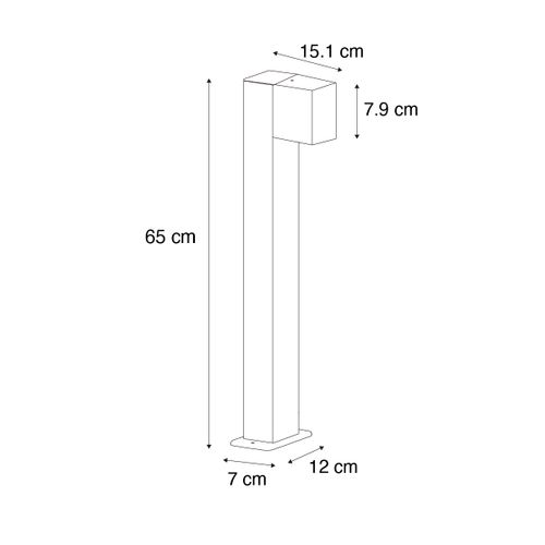 Lampadaire D'extérieur Industriel Brun Rouille 65 Cm Ip44 - Baleno