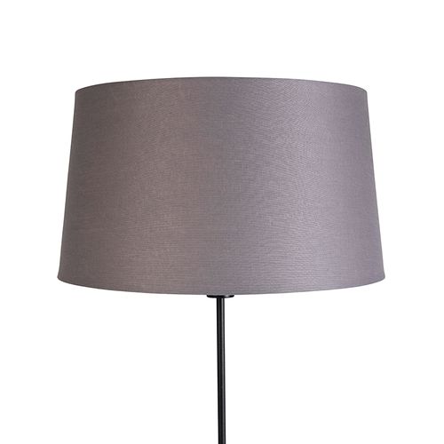 Lampadaire Noir Avec Abat-jour Lin Gris Foncé 45 Cm - Parte