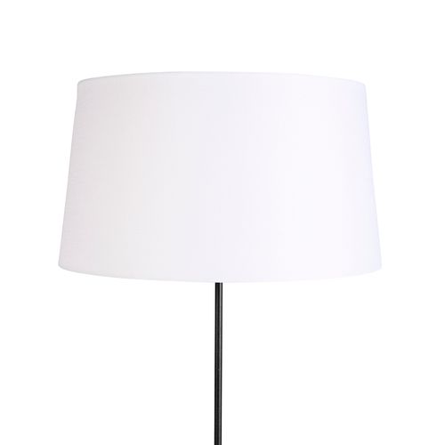 Lampadaire Noir Avec Abat-jour En Lin Blanc 45 Cm Réglable - Parte