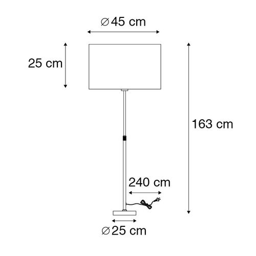 Lampadaire Noir Avec Abat-jour Noir / Blanc 47 Cm Réglable - Parte