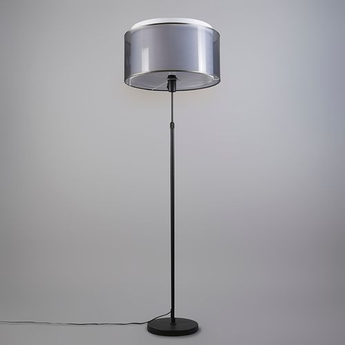 Lampadaire Noir Avec Abat-jour Noir / Blanc 47 Cm Réglable - Parte