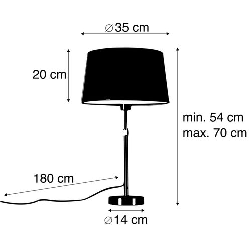 Lampe De Table Acier Avec Abat-jour Gris 35 Cm Réglable - Parte