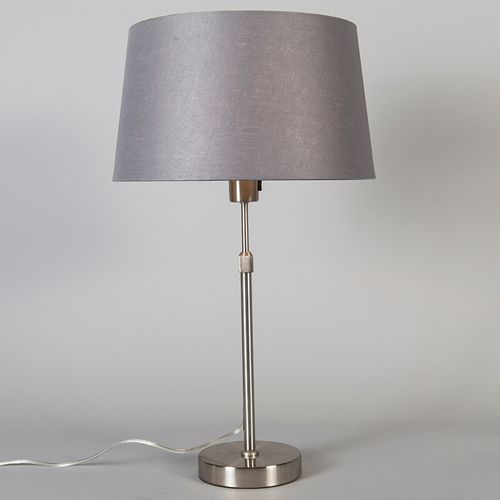 Lampe De Table Acier Avec Abat-jour Gris 35 Cm Réglable - Parte
