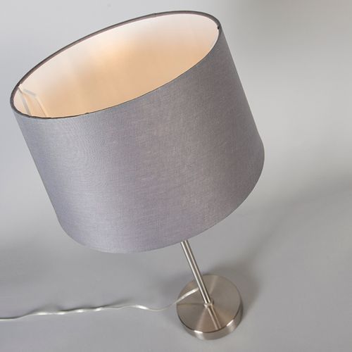 Lampe De Table Acier Avec Abat-jour Gris 35 Cm Réglable - Parte