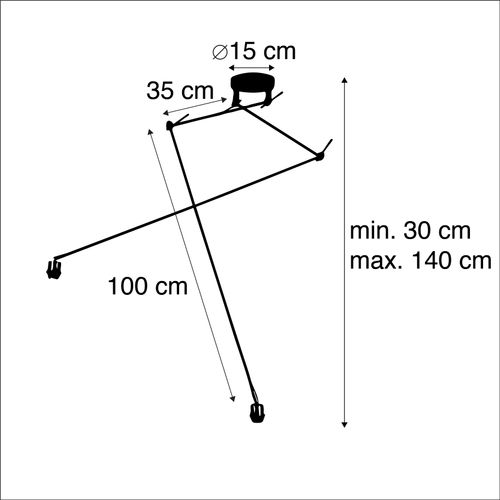 Suspension Moderne En Acier Sans Abat-jour 2 Lumières - Blitz