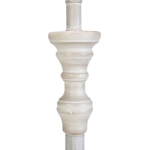 Lampadaire Country Beige Avec Abat-jour En Lin Noir - Classico